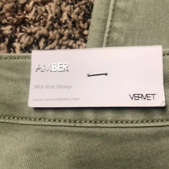 VERVET Mid-Rise Ankle Skinny Stretch Jean in Sage Green | NWT! - Picture 9 of 10